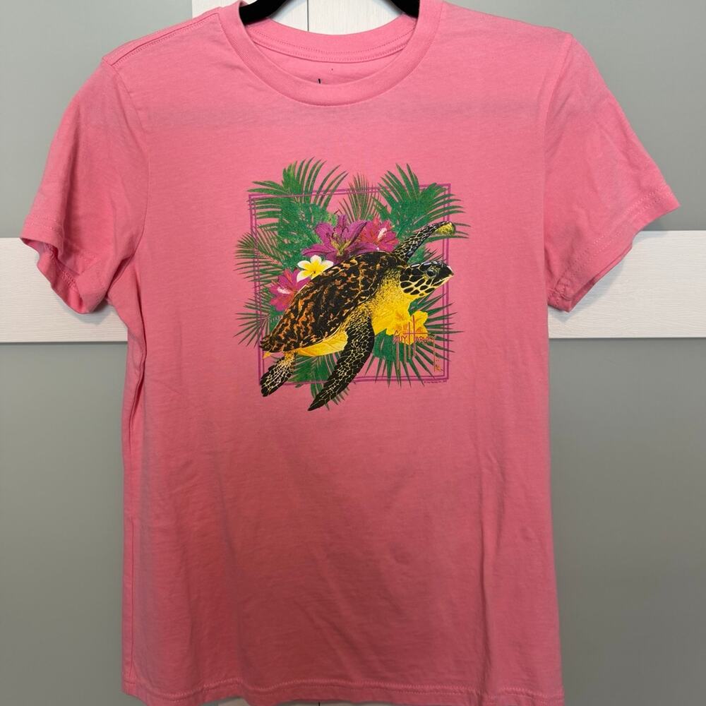 Guy Harvey Sea Turtle Graphic T-Shirt Pink Small